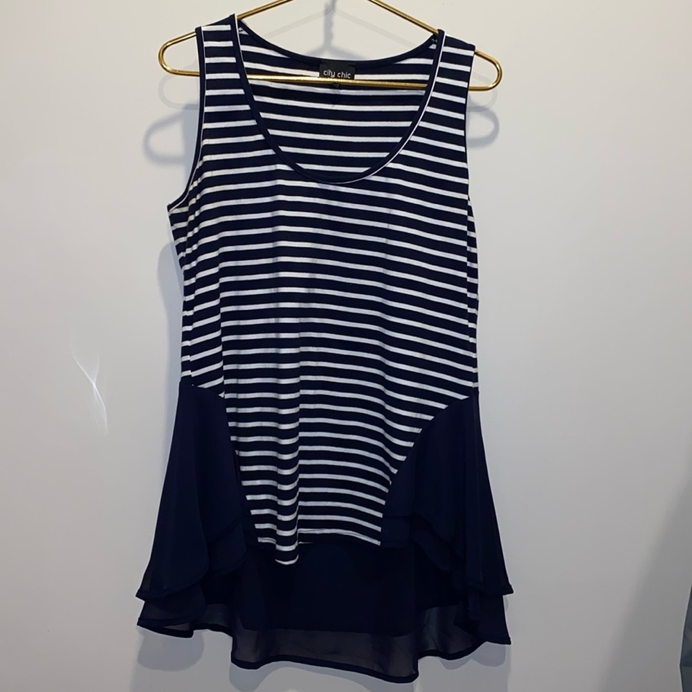 City chic navy striped blouse - XS / 14